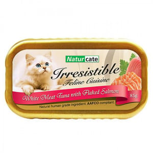 Naturcate Naturcate 貓罐頭 白肉吞拿魚+三文魚絲 85g 85g 正面圖
