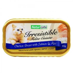 Naturcate Naturcate 貓罐頭 嫩雞胸+三文魚+飯 85g 85g  正面圖