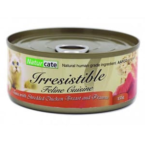 Naturcate Naturcate 貓罐頭 吞拿魚+雞肉+海蝦 155g 155g  正面圖
