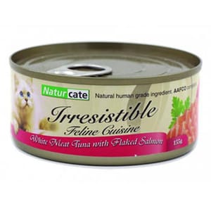 Naturcate Naturcate 貓罐頭 白肉吞拿+三文魚絲 155g 155g 正面圖