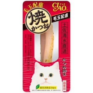CIAO CIAO 貓零食 日本燒鰹魚條 化毛配方 柴魚風味 25g 25g 正面圖
