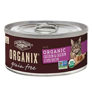 CASTOR CASTOR & POLLUX ORGANIX 貓罐頭 有機無穀物 雞肉及雞肝肉醬配方 5.5oz 5oz  正面圖