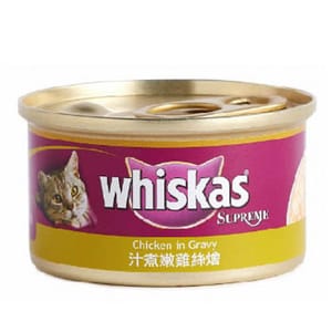 whiskas偉嘉 whiskas偉嘉 極品貓罐頭 汁煮嫩雞絲燴 85g 85g  正面圖