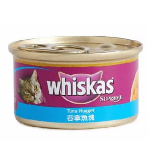 whiskas偉嘉 whiskas偉嘉 極品貓罐頭 吞拿魚塊 85g 85g 正面圖