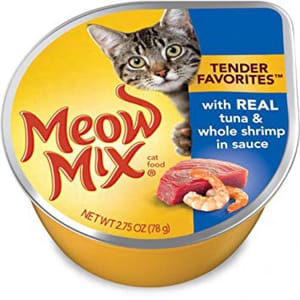 Meow Meow Mix 貓罐頭 吞拿魚加蝦 78g 78g  正面圖