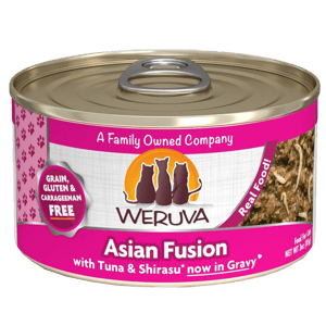 WeRuVa WeRuVa 貓罐頭 主食罐 野生吞拿魚及日式白飯魚 Asian Fusion 85g 85g  正面圖