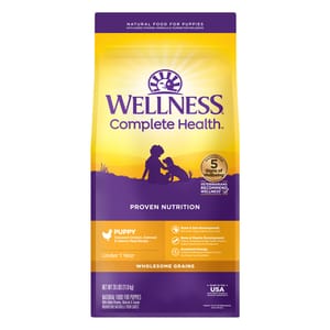 WELLNESS WELLNESS 狗糧 Complete Health GRAINED 幼犬配方 雞,燕麥及三文魚 15lb 15lb 正面圖