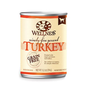 WELLNESS WELLNESS CORE 狗罐頭 95% 無榖物 火雞配方 13.2oz 374g 2oz 正面圖