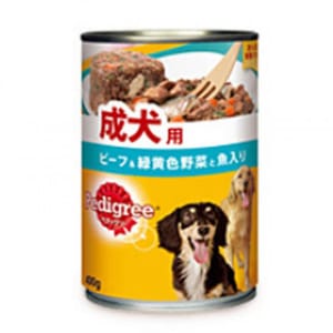 Pedigree寶路 Pedigree寶路 狗罐頭 野菜牛柳鮮魚 400g 400g 正面圖