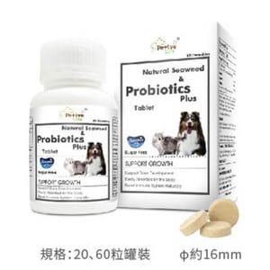 Petive Petive Life 貓狗天然海藻加益生丸 20粒 20粒 貓犬用 正面圖