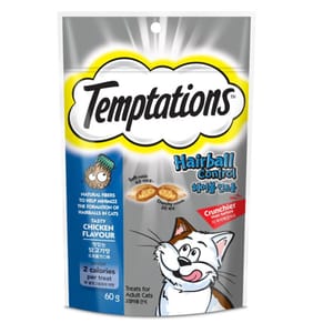 Temptations Temptations 貓零食 化毛配方口味 60g 60g 正面圖