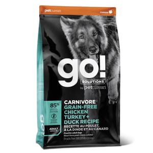 GO! GO! SOLUTIONS 無穀物狗糧 活力營養系列 成犬配方 雞肉火雞鴨肉 3.5lb 5lb 正面圖