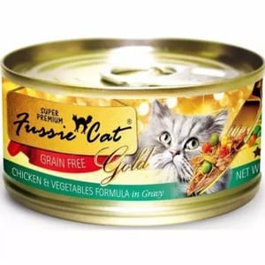 Fussie Fussie Cat 貓罐頭 金鑽 雞肉蔬菜+肉汁 Chicken, Vegetables in Gravy 80g 80g  正面圖