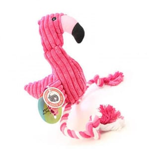 Aduck Aduck 毛絨益智發聲潔齒狗狗訓練玩具 QQ紅鶴   正面圖