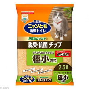 日本花王脫臭抗菌極小粒 日本花王脫臭抗菌極小粒 木貓砂 2.5L 5L  正面圖