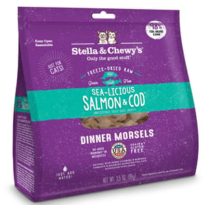 Stella & Chewy's Stella & Chewy's 貓糧 Dinner Morsels 凍乾生肉主食糧 三文魚及鱈魚配方 3.5oz 5oz  正面圖