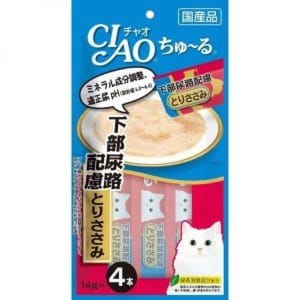 CIAO CIAO 肉泥 貓零食 下部尿路配慮 雞肉肉醬 14g 4本入 14g  正面圖