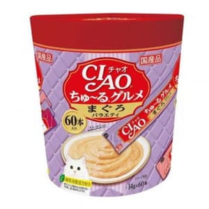 CIAO CIAO 肉泥 貓零食 金槍魚肉醬 14g 60本罐裝 14g  正面圖