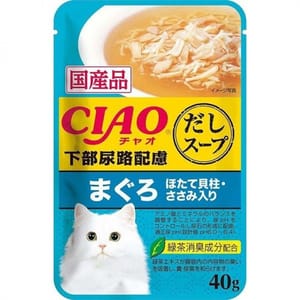 CIAO CIAO 貓濕糧 日本湯包系列 防尿石 金槍魚・雞肉・扇貝味 40g 40g  正面圖