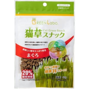 日本GREEN 日本GREEN Labo 貓草20%增量 去毛球小食 金槍魚味 40g 40g  正面圖