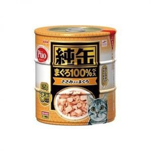 日本AIXIA 日本AIXIA 愛喜雅 貓罐頭 純缶系列 吞拿魚+雞肉 125g 3缶入 125g 正面圖