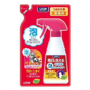 日本獅王LION 日本獅王LION Pet 貓用泡沫沖涼液 240ml 補充包裝 240ml 貓用 正面圖