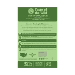 Taste Taste of the Wild 無穀物烤鹿肉+煙燻三文魚配方 14lb 14lb 背面圖