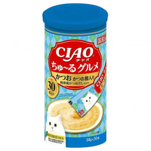 CIAO CIAO 肉泥 貓零食 鰹魚肉醬 14g 30本罐裝 14g 正面圖