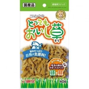 日本Sunrise 日本Sunrise 貓草大麥去毛球 白身魚條味 40g 40g 正面圖
