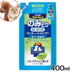 日本獅王LION 日本獅王LION Pet 寵物低刺激袪跳蚤配方 400ml 補充包裝 400ml  正面圖