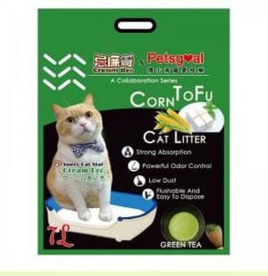 PETSGOAL PETSGOAL X 忌廉哥 玉米 豆腐貓砂 綠茶 7L 7L  正面圖