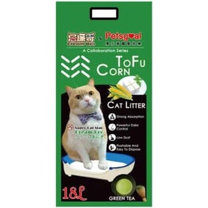 PETSGOAL PETSGOAL X 忌廉哥 玉米 豆腐貓砂 綠茶 18L 18L 正面圖