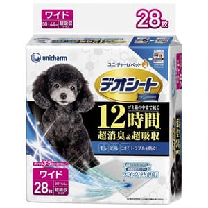 Unicharm Unicharm 狗尿墊 狗尿片 日本 Premium 超消臭超吸收 寵物尿墊 [44*60 XL碼 28枚]   正面圖