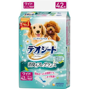 Unicharm Unicharm 寵物尿墊 狗尿墊 狗尿片 日本柔軟香氛超除臭 田園清香味 寵物尿墊 [60*44 XL碼 42枚]   正面圖