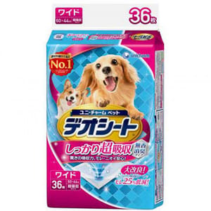 Unicharm Unicharm 寵物尿墊 狗尿墊 狗尿片 日本柔軟無香超除臭 寵物尿墊 [60*44 XL碼 36枚]   正面圖