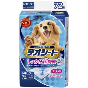 Unicharm Unicharm 寵物尿墊 狗尿墊 狗尿片 日本柔軟無香超除臭 寵物尿墊 [44*32 L碼 72枚]   正面圖