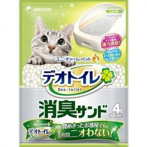 Unicharm Unicharm 日本消臭大師消臭抗菌 矽膠貓砂 球砂 4L 4L 正面圖