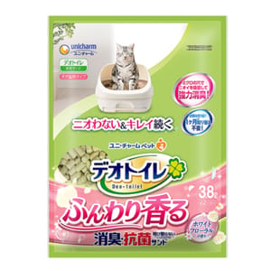 Unicharm Unicharm 日本消臭大師消臭抗菌沸石 矽膠貓砂 粉紅花香味 3.8L 8L 正面圖