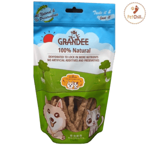 GRANDEE GRANDEE 香港製造 天然風乾小食 蟲草花鱷魚肉 50g 50g 貓犬用 正面圖