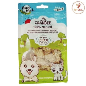 GRANDEE GRANDEE 香港製造 天然風乾小食 純雞肉粒 50g 50g 貓犬用 正面圖