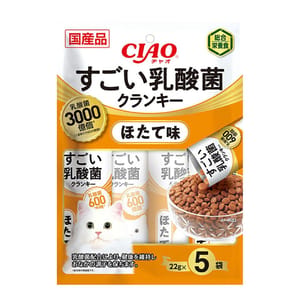 CIAO CIAO 貓糧 日本3000億個乳酸菌系列 扇貝味 22g 5袋入 22g 正面圖