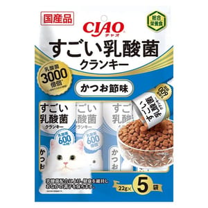CIAO CIAO 貓糧 日本3000億個乳酸菌系列 鰹魚味 22g 5袋入 22g  正面圖