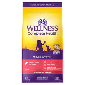 WELLNESS WELLNESS 貓糧 無穀物 GRAIN FREE 成貓配方 三文魚 5lb 8oz 5lb 正面圖