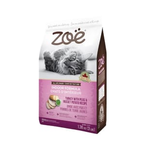 ZOE ZOE 貓糧 穀物營養火雞配豌豆及焗薯 室內貓尿道配方 ZO576 3lbs 3lb 正面圖