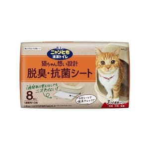 日本花王 日本花王 脫臭抗菌 寵物尿墊 狗尿墊 狗尿片 貓砂盆專用 8枚   正面圖