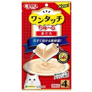 CIAO CIAO 貓零食 日本One Touch 肉泥杯 金槍魚醬盒 14g 4本入 14g 正面圖