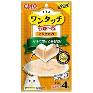 CIAO CIAO 貓零食 日本One Touch 肉泥杯 雞肉醬盒 14g 4本入 14g  正面圖