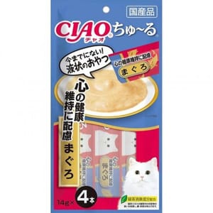 CIAO CIAO 肉泥 貓零食 心臟健康配慮 吞拿魚 14g 4本入 14g 正面圖