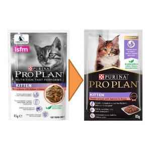 PURINA PURINA PROPLAN 冠能 貓濕糧 幼貓配方 醬汁三文魚 85g 85g  正面圖