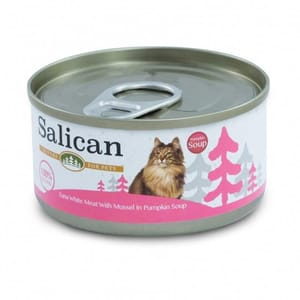 Salican Salican 貓罐頭 白肉吞拿魚青口南瓜湯 85g 粉紅 85g  正面圖